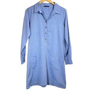Velvet By Graham & Spencer Chambray Shirt Dress Sz S Lightweight Western *READ*